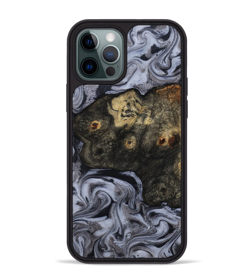iPhone 12 Pro Max Wood Phone Case - Elaina (Black & White, 815305)