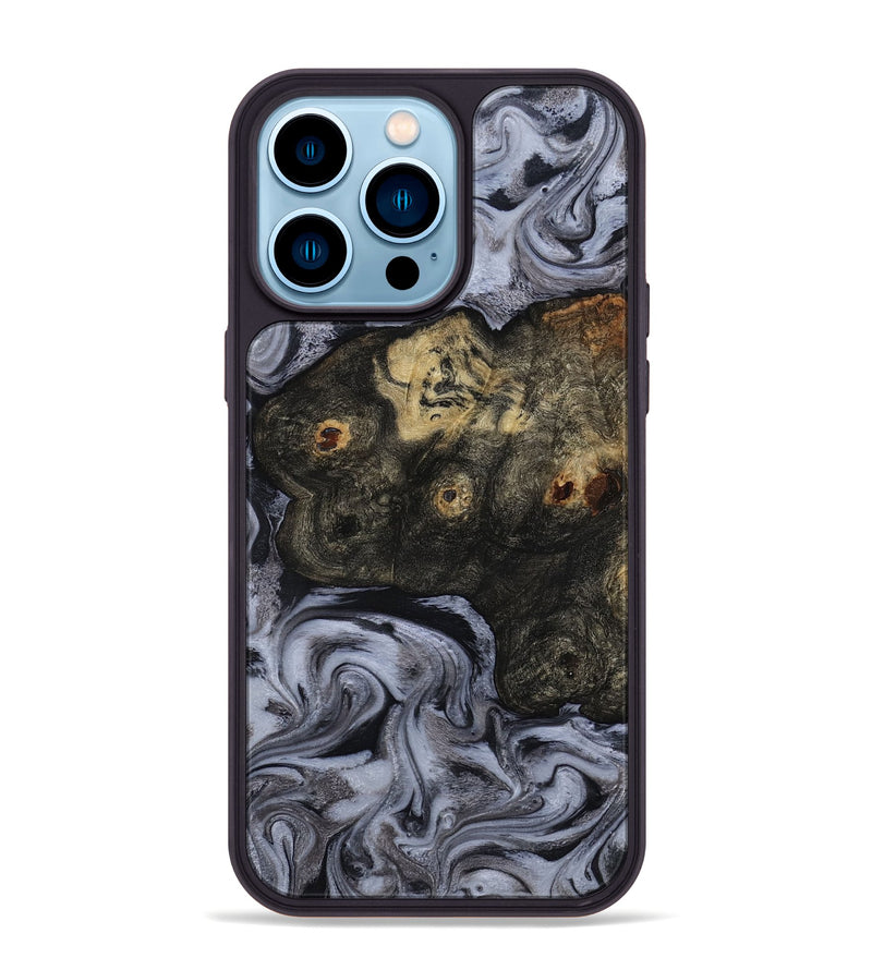 iPhone 14 Pro Max Wood Phone Case - Elaina (Black & White, 815305)