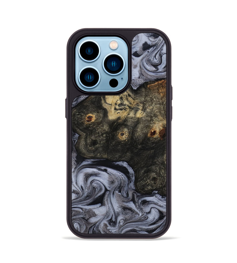iPhone 14 Pro Wood Phone Case - Elaina (Black & White, 815305)