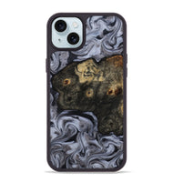 iPhone 15 Plus Wood Phone Case - Elaina (Black & White, 815305)