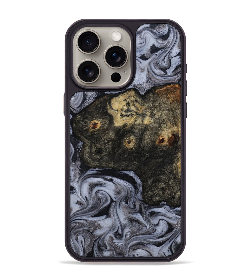 iPhone 15 Pro Max Wood Phone Case - Elaina (Black & White, 815305)