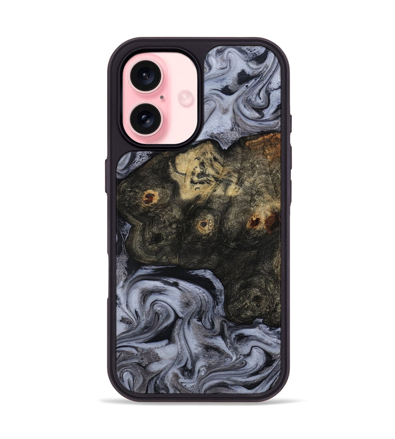 iPhone 16 Wood Phone Case - Elaina (Black & White, 815305)