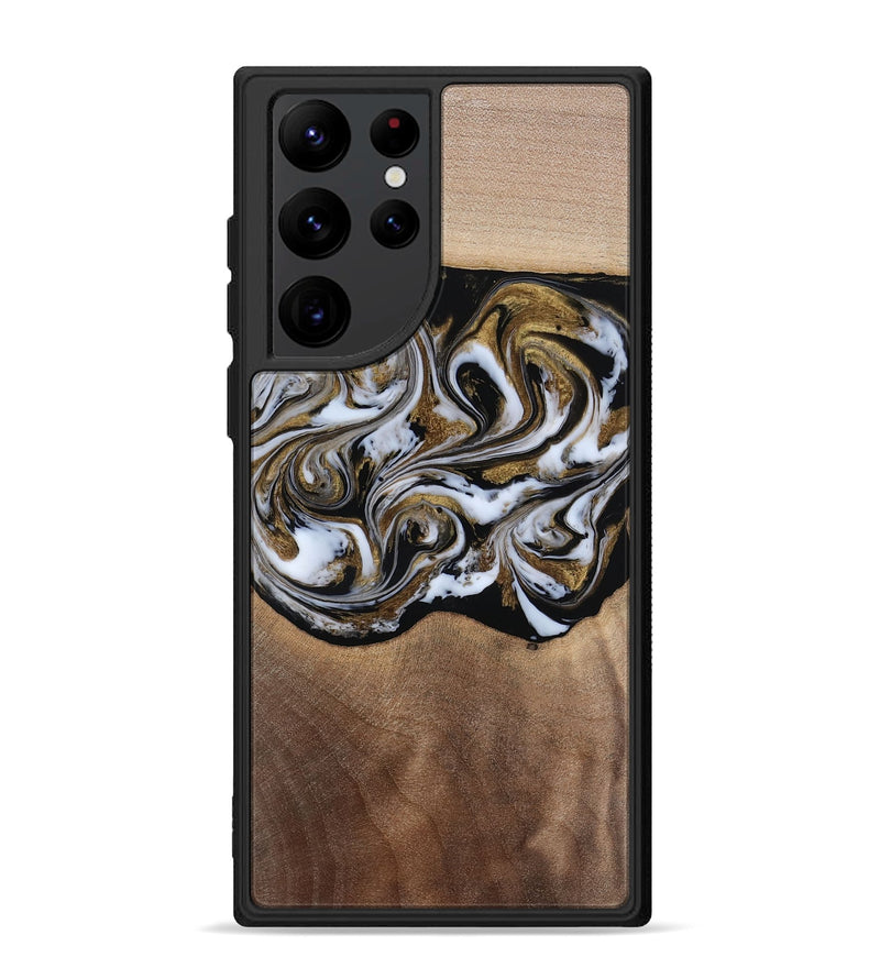Galaxy S22 Ultra Wood Phone Case - Anjali (Black & White, 815308)