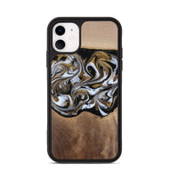 iPhone 11 Wood Phone Case - Anjali (Black & White, 815308)