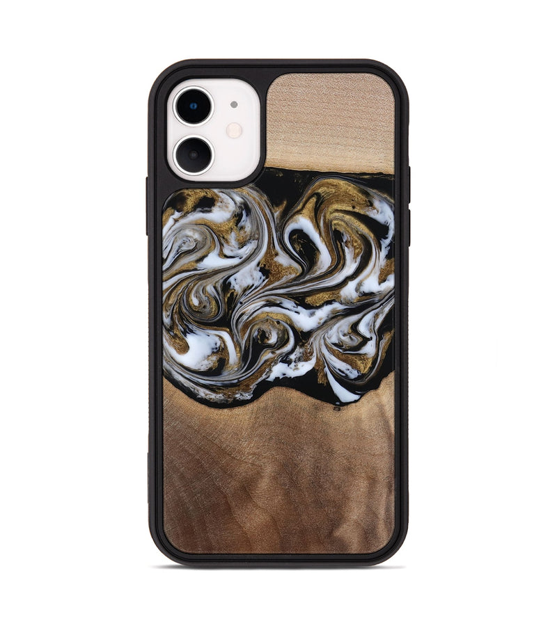 iPhone 11 Wood Phone Case - Anjali (Black & White, 815308)