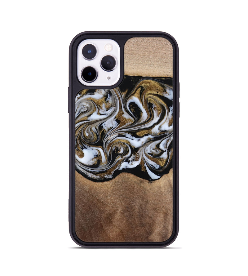 iPhone 11 Pro Wood Phone Case - Anjali (Black & White, 815308)