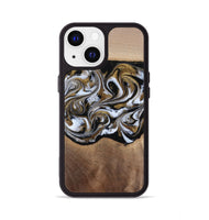 iPhone 13 Wood Phone Case - Anjali (Black & White, 815308)