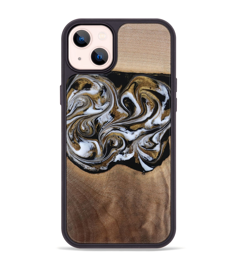 iPhone 14 Plus Wood Phone Case - Anjali (Black & White, 815308)