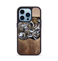 iPhone 14 Pro Wood Phone Case - Anjali (Black & White, 815308)