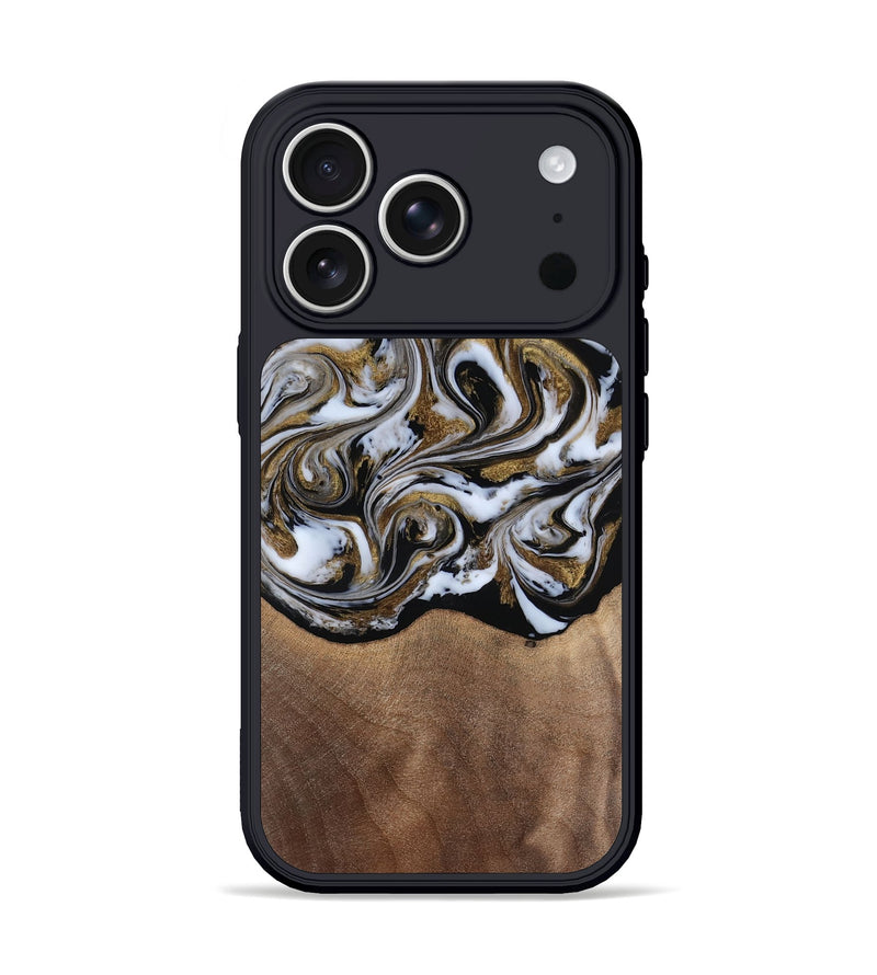 iPhone 17 Pro Wood Phone Case - Anjali (Black & White, 815308)