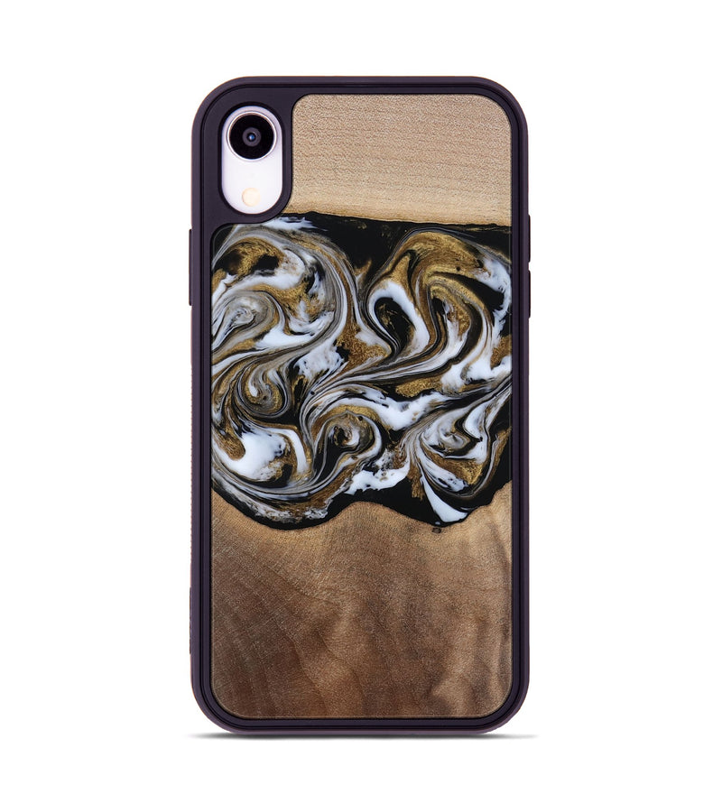 iPhone Xr Wood Phone Case - Anjali (Black & White, 815308)