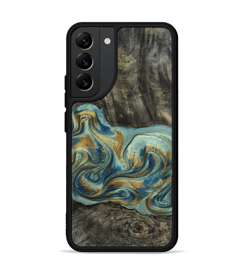 Galaxy S22 Plus Wood Phone Case - Oren (Teal & Gold, 815309)