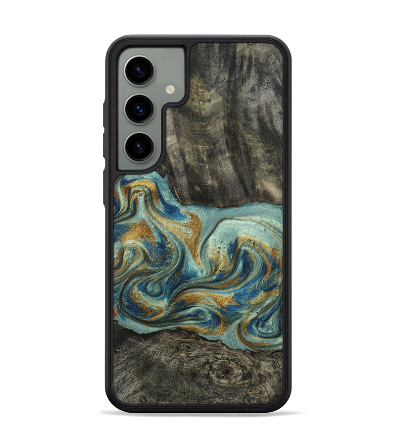Galaxy S24 Plus Wood Phone Case - Oren (Teal & Gold, 815309)