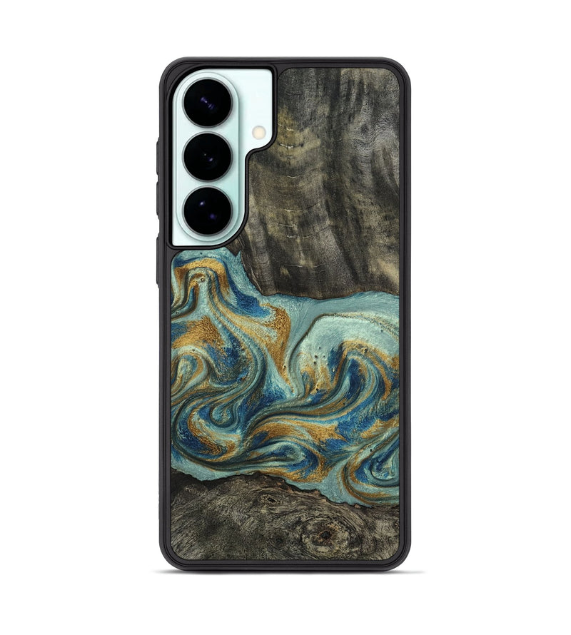 Galaxy S26 Plus Wood Phone Case - Oren (Teal & Gold, 815309)