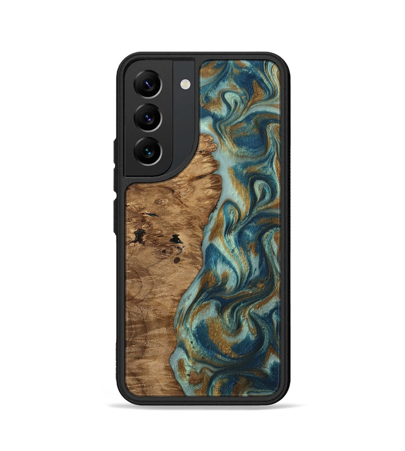 Galaxy S22 Wood Phone Case - Karly (Teal & Gold, 815310)