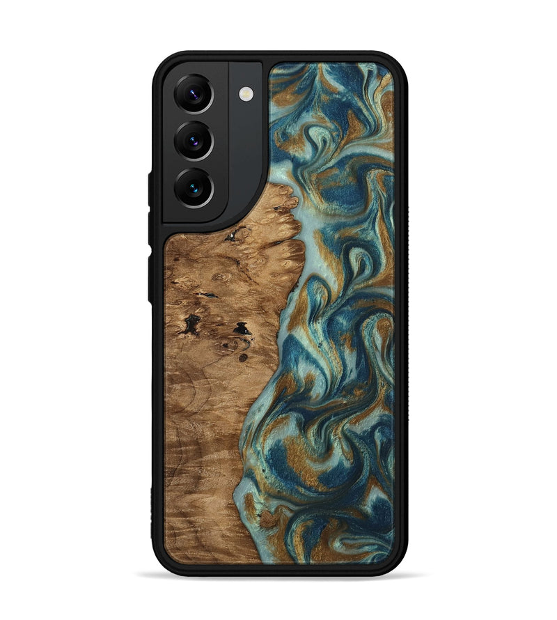 Galaxy S22 Plus Wood Phone Case - Karly (Teal & Gold, 815310)