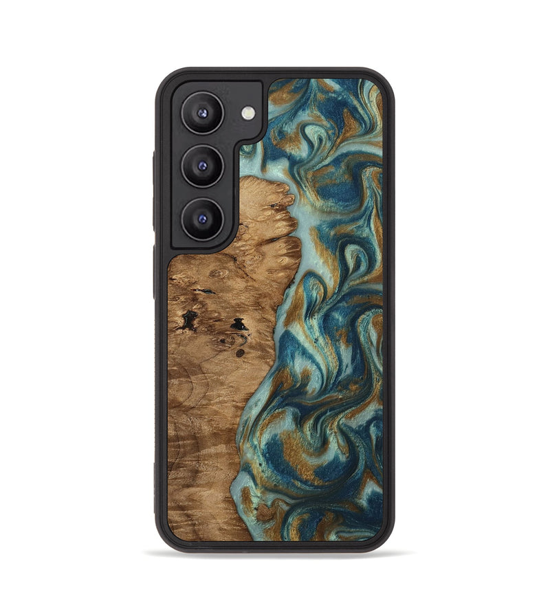 Galaxy S23 Wood Phone Case - Karly (Teal & Gold, 815310)