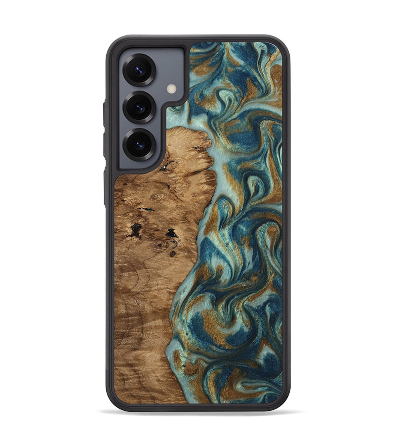 Galaxy S25 Plus Wood Phone Case - Karly (Teal & Gold, 815310)