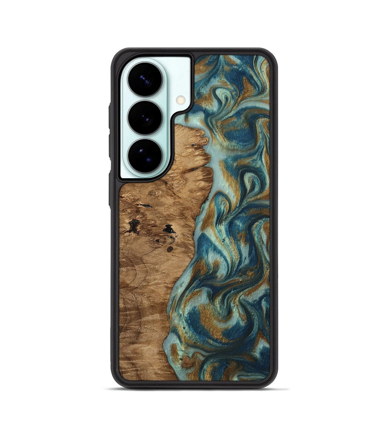 Galaxy S26 Wood Phone Case - Karly (Teal & Gold, 815310)