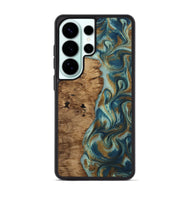 Galaxy S26 Ultra Wood Phone Case - Karly (Teal & Gold, 815310)