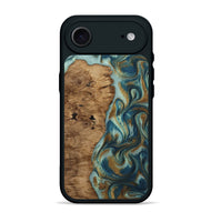 iPhone 17 Air Wood Phone Case - Karly (Teal & Gold, 815310)