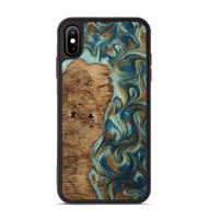 iPhone Xs Max Wood Phone Case - Karly (Teal & Gold, 815310)