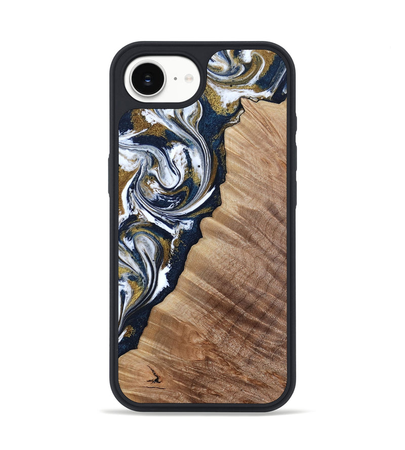 iPhone 17e Wood Phone Case - Alondra (Teal & Gold, 815314)