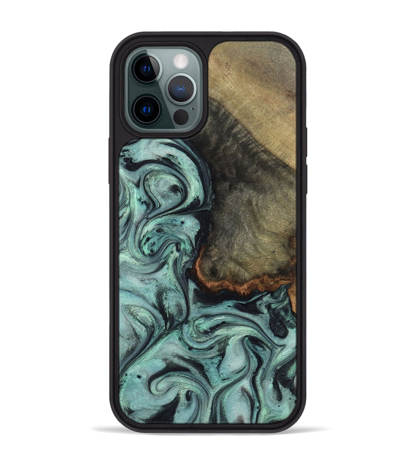 iPhone 12 Pro Max Wood Phone Case - Enzo (Green, 815344)