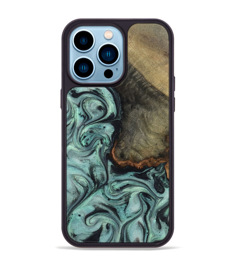iPhone 14 Pro Max Wood Phone Case - Enzo (Green, 815344)