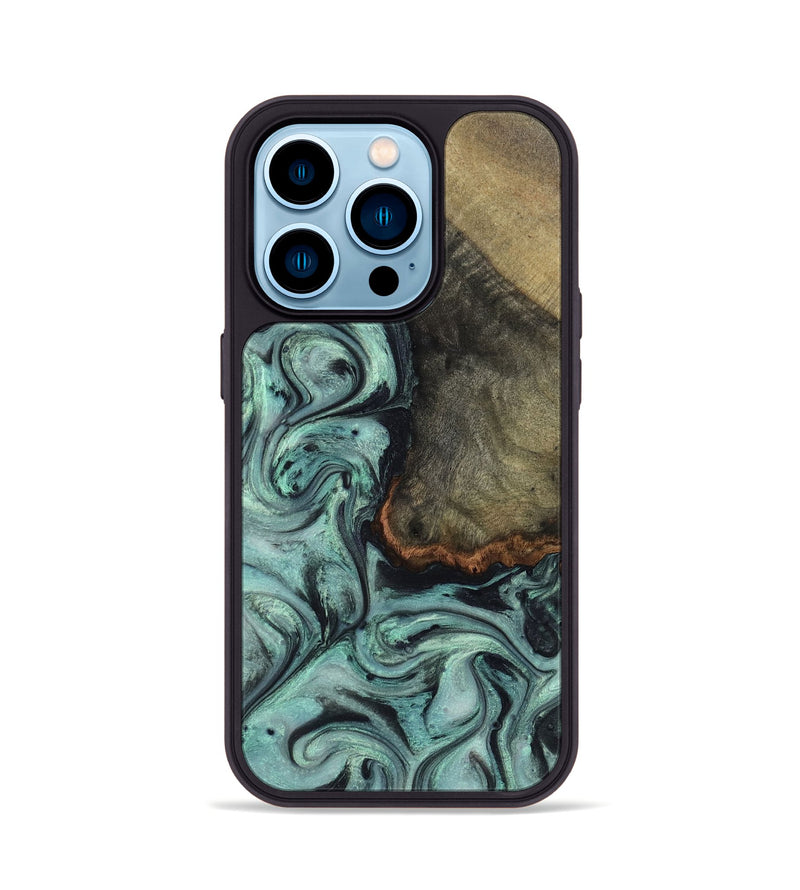iPhone 14 Pro Wood Phone Case - Enzo (Green, 815344)