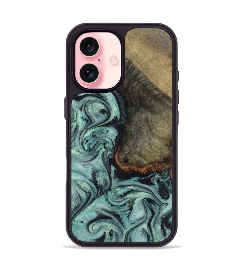 iPhone 16 Wood Phone Case - Enzo (Green, 815344)