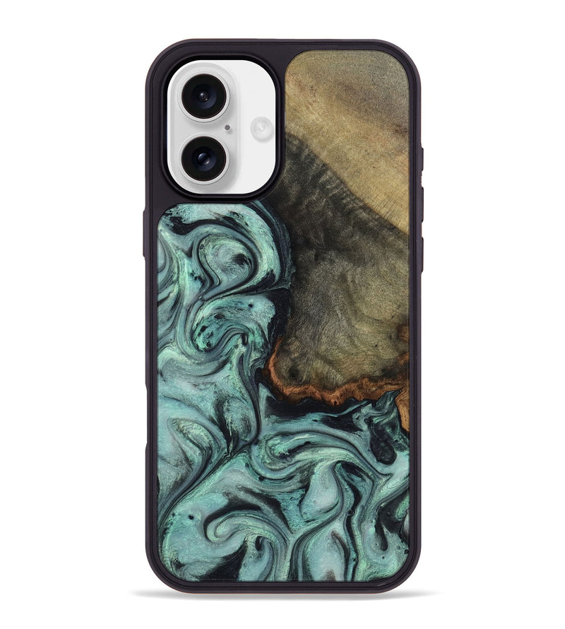 iPhone 16 Plus Wood Phone Case - Enzo (Green, 815344)