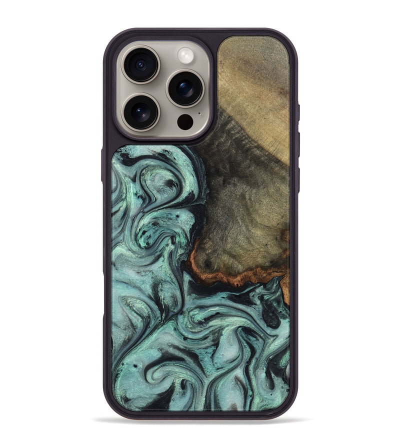 iPhone 16 Pro Max Wood Phone Case - Enzo (Green, 815344)