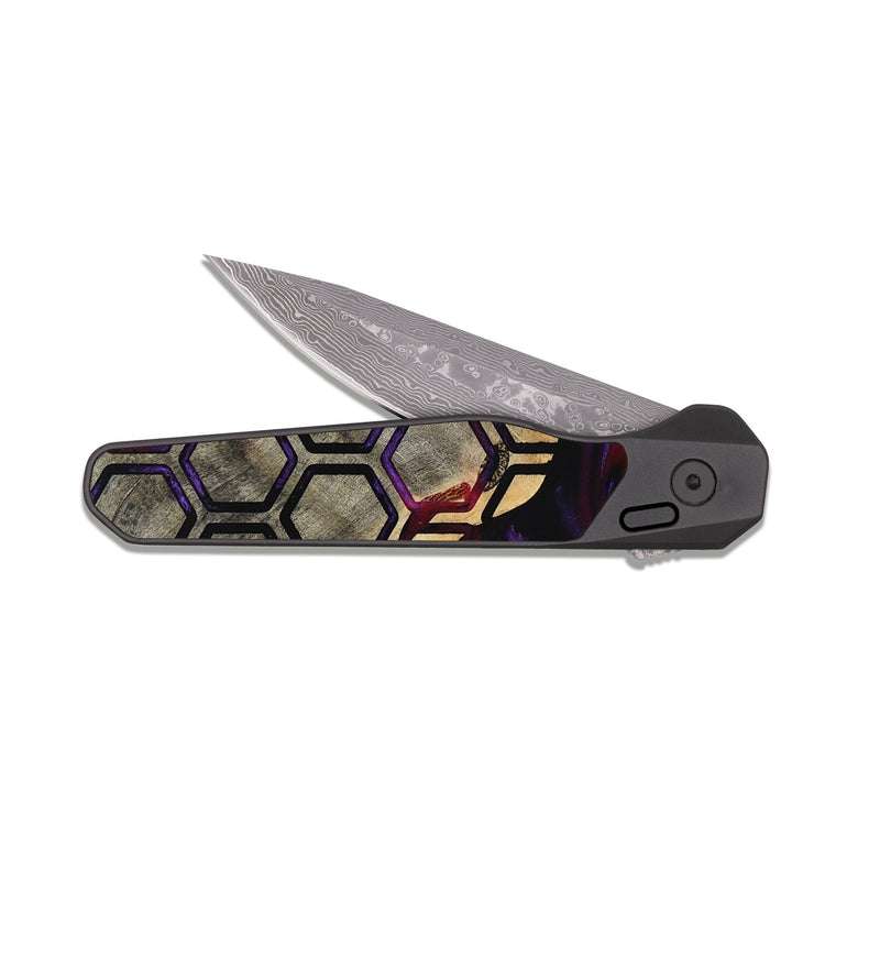 EDC Dark Damascus Wood Pocket Knife - General (Pattern, 815356)