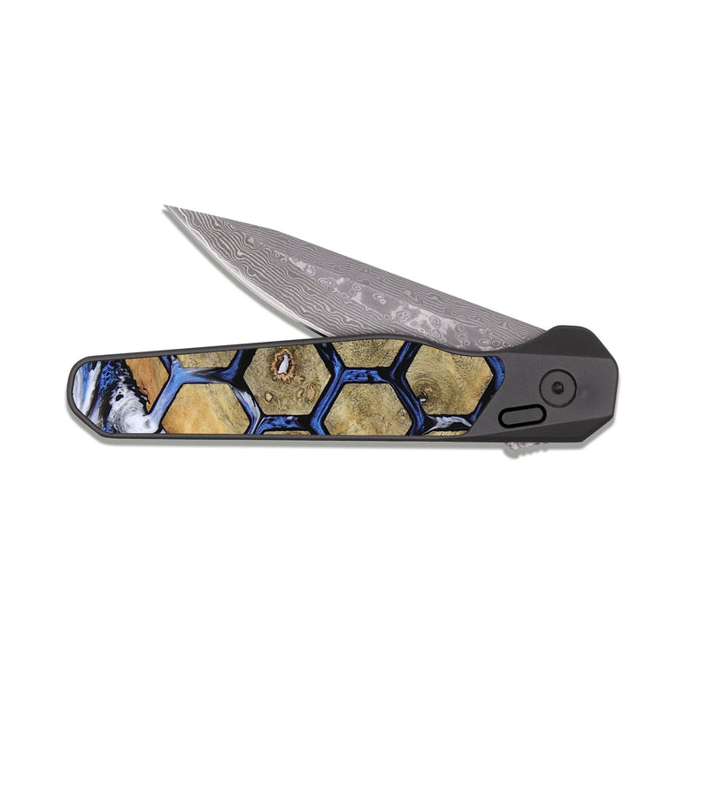 EDC Dark Damascus Wood Pocket Knife - Shelby (Pattern, 815358)