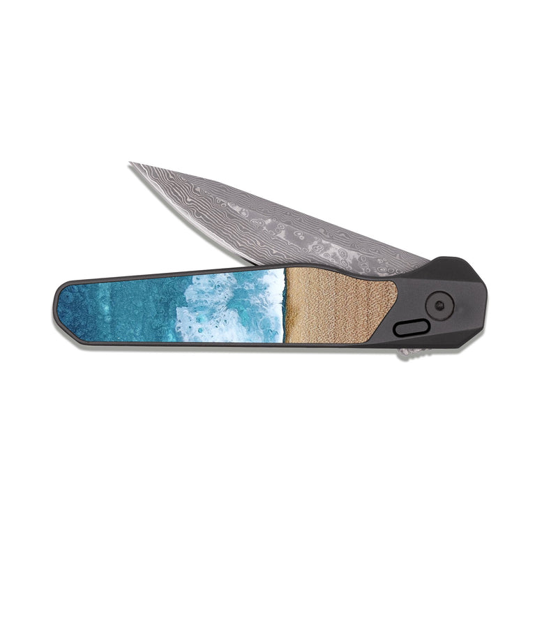 EDC Dark Damascus Wood Pocket Knife - Bonny (Coastal, 815373)