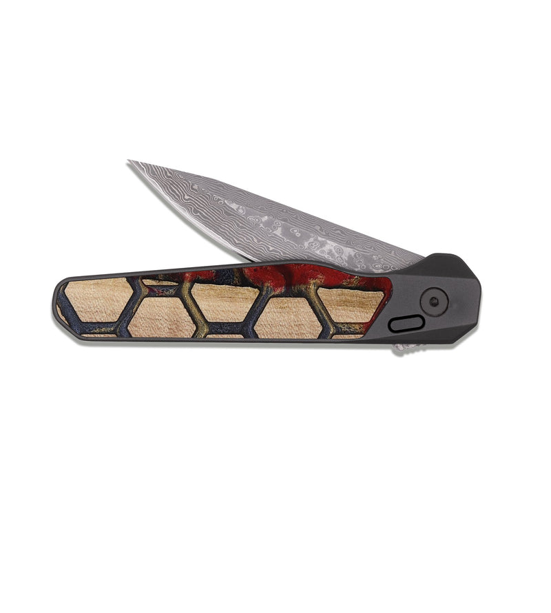 EDC Dark Damascus Wood Pocket Knife - Odell (Pattern, 815388)