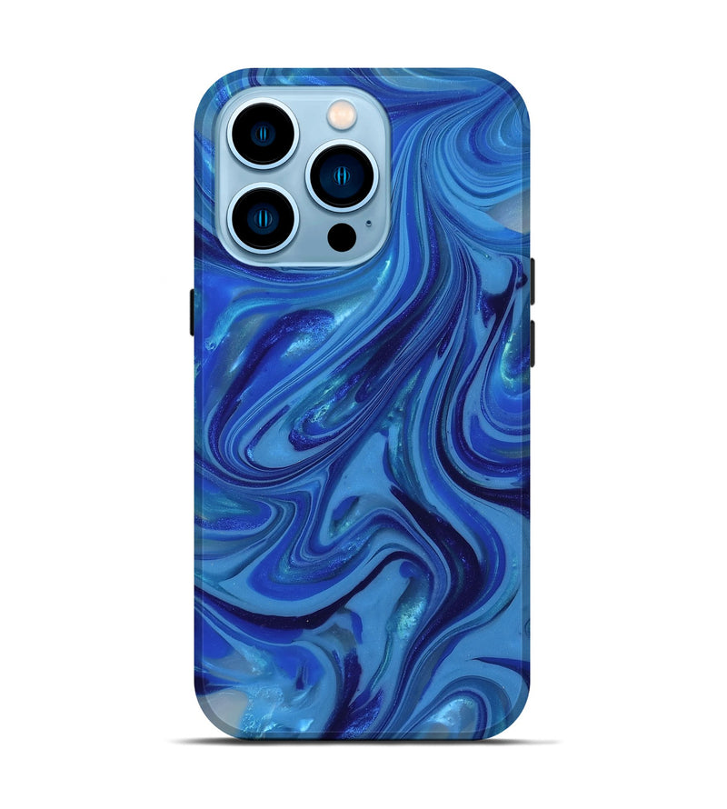 iPhone 14 Pro ResinArt Live Edge Phone Case - Theda (Blue, 815438)