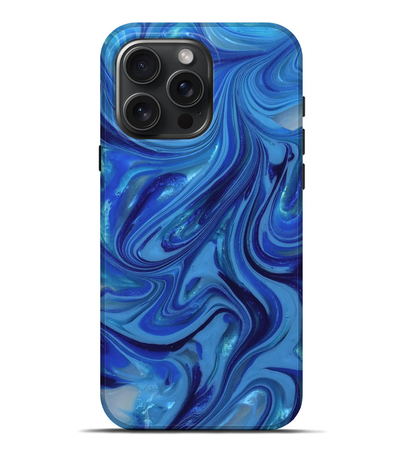 iPhone 16 Pro Max ResinArt Live Edge Phone Case - Theda (Blue, 815438)