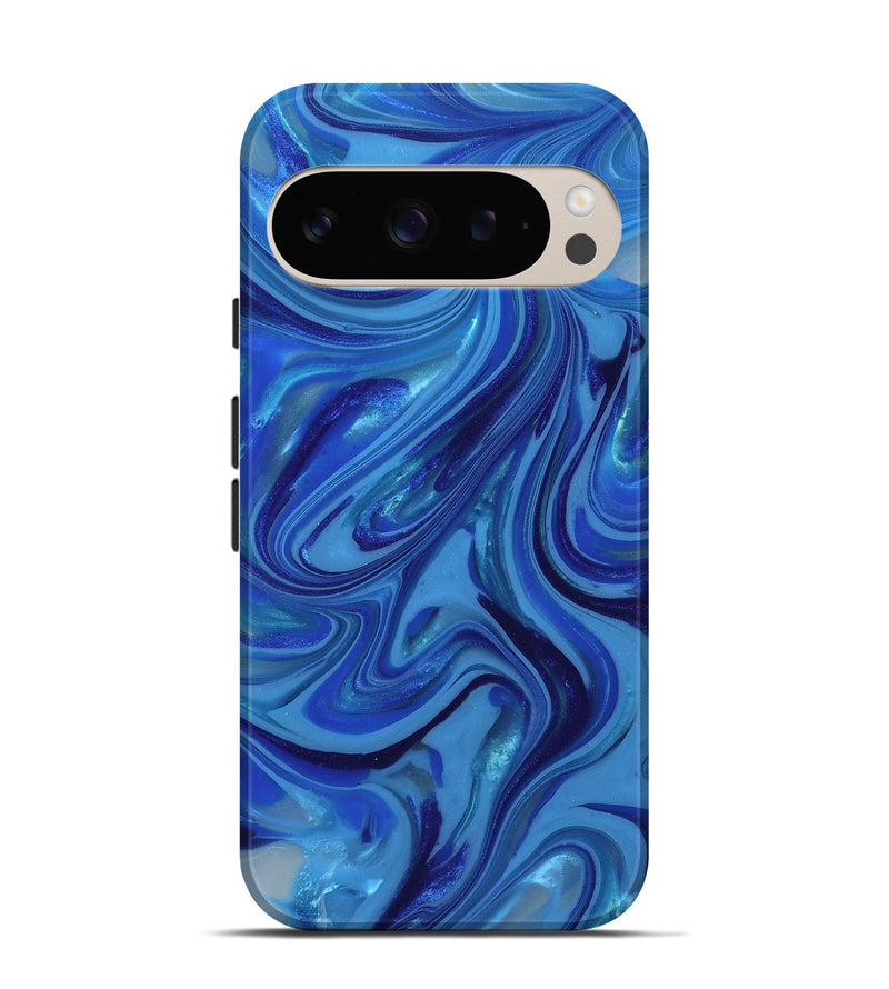 Pixel 9 ResinArt Live Edge Phone Case - Theda (Blue, 815438)
