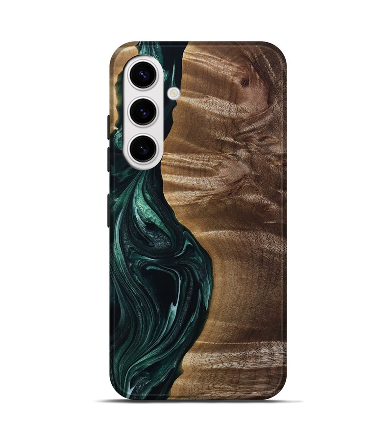 Galaxy S25 Wood Live Edge Phone Case - Kenzie (Green, 815442)