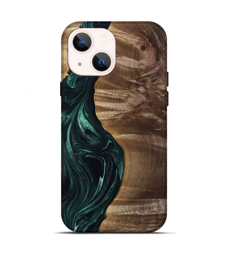 iPhone 13 Wood Live Edge Phone Case - Kenzie (Green, 815442)