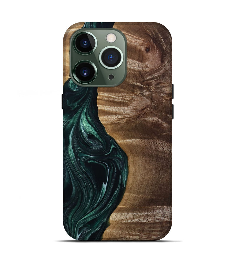 iPhone 13 Pro Wood Live Edge Phone Case - Kenzie (Green, 815442)