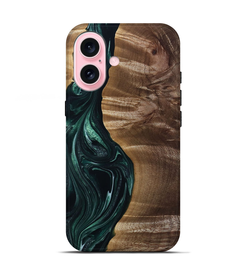 iPhone 17 Wood Live Edge Phone Case - Kenzie (Green, 815442)