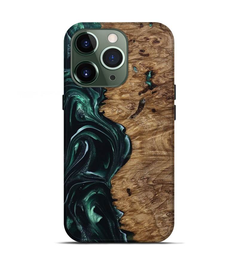 iPhone 13 Pro Wood Live Edge Phone Case - Buford (Green, 815443)