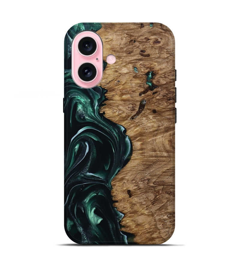 iPhone 17 Wood Live Edge Phone Case - Buford (Green, 815443)