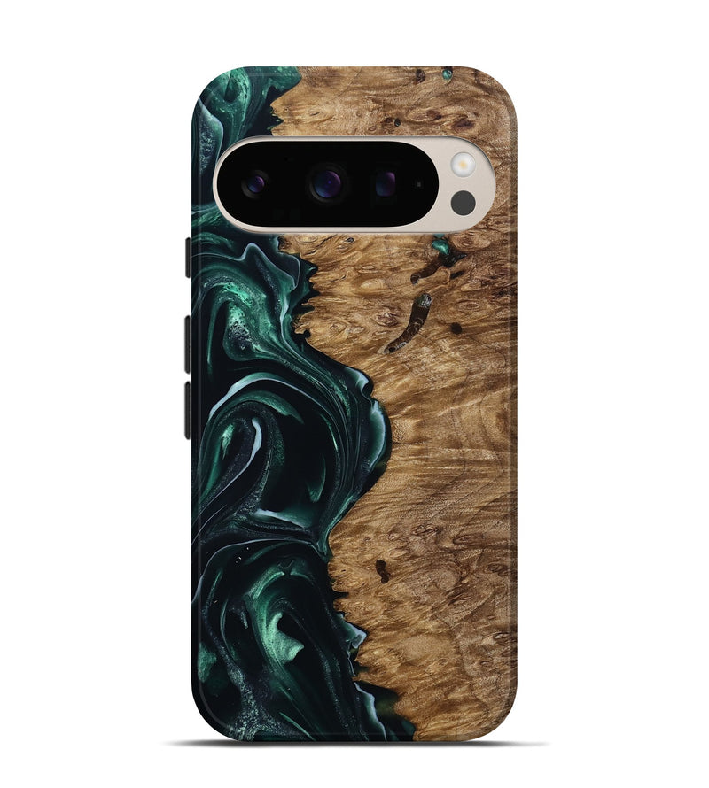 Pixel 10 Pro Wood Live Edge Phone Case - Buford (Green, 815443)