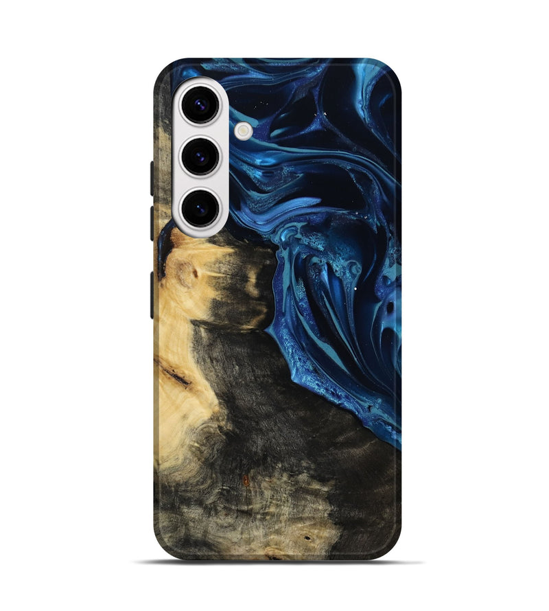 Galaxy S25 Wood Live Edge Phone Case - Marisol (Blue, 815446)