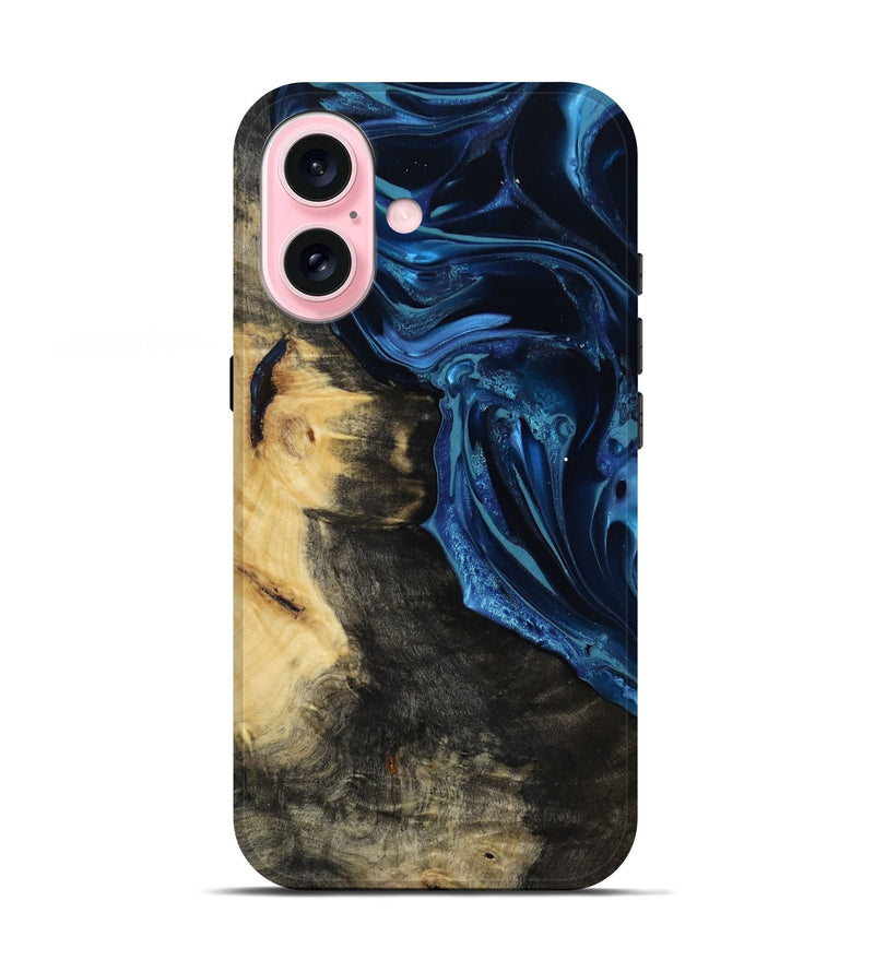 iPhone 17 Wood Live Edge Phone Case - Marisol (Blue, 815446)
