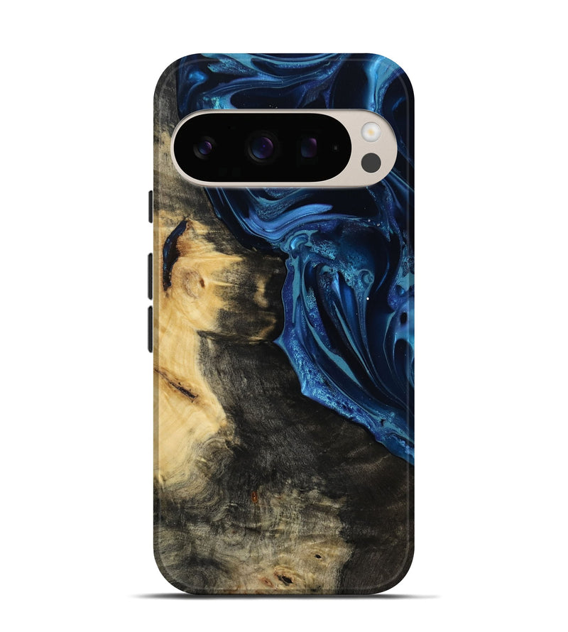 Pixel 10 Pro Wood Live Edge Phone Case - Marisol (Blue, 815446)